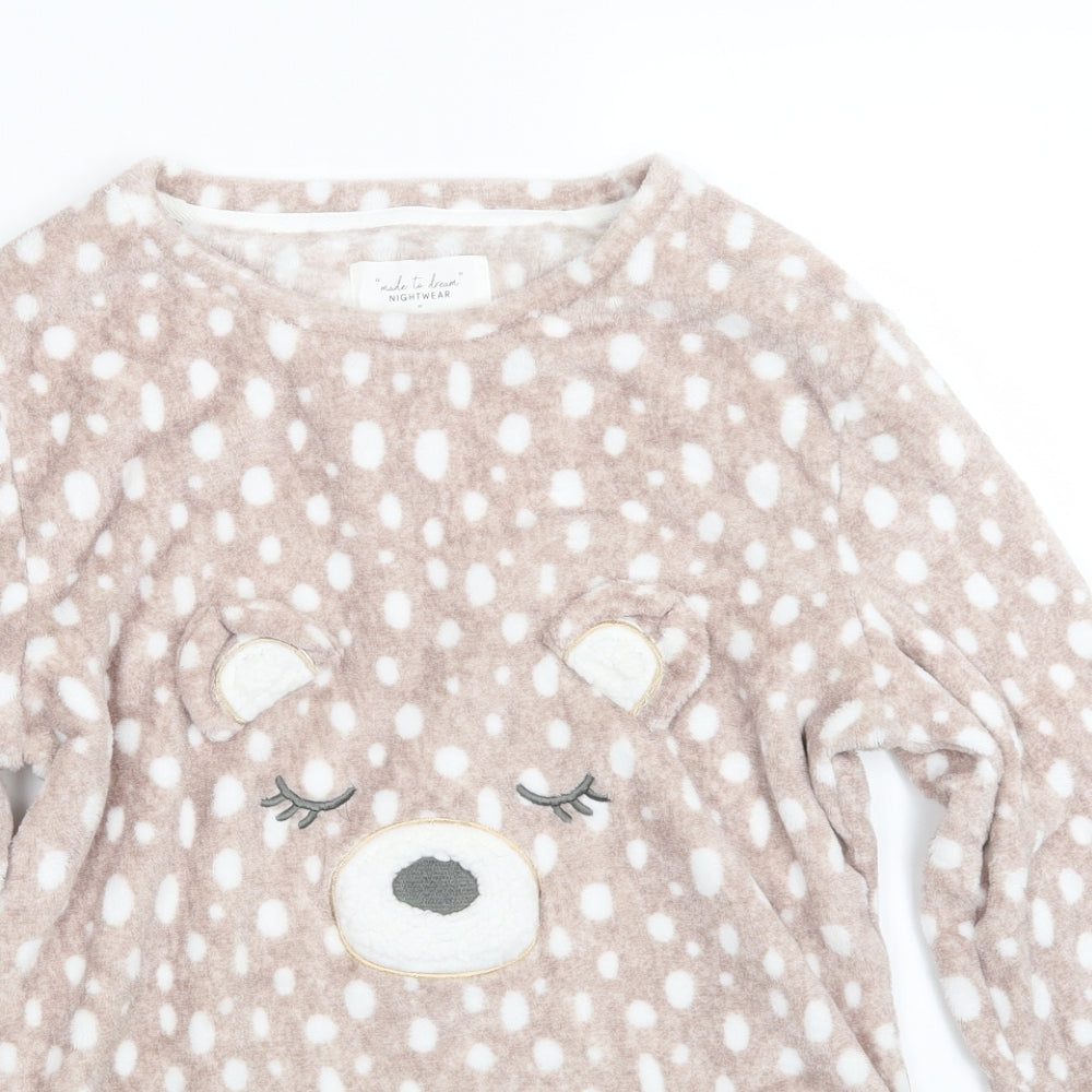 F&F Womens Beige Geometric  Top Pyjama Top Size M