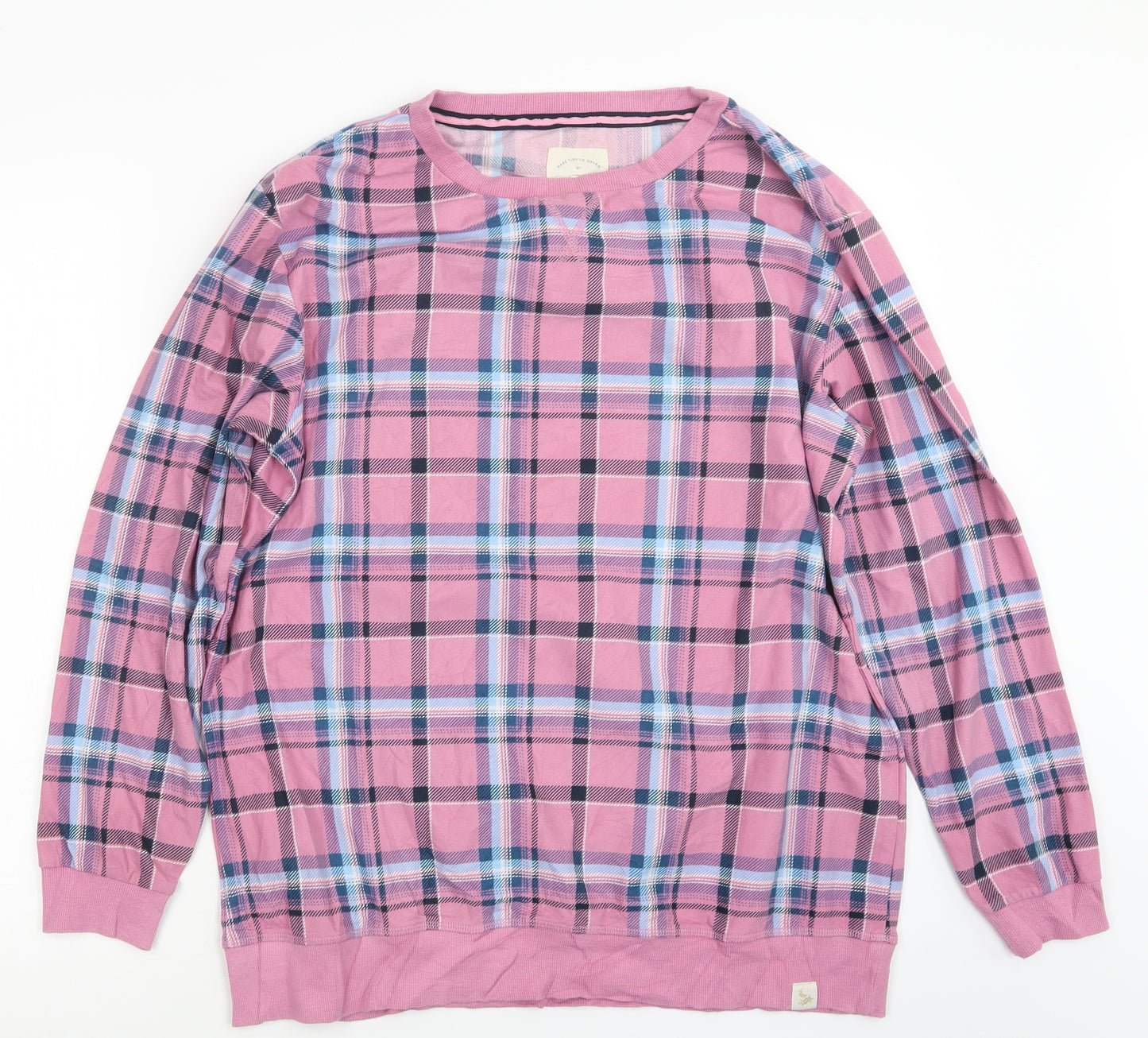 NEXT Womens Pink Check  Top Pyjama Set Size L