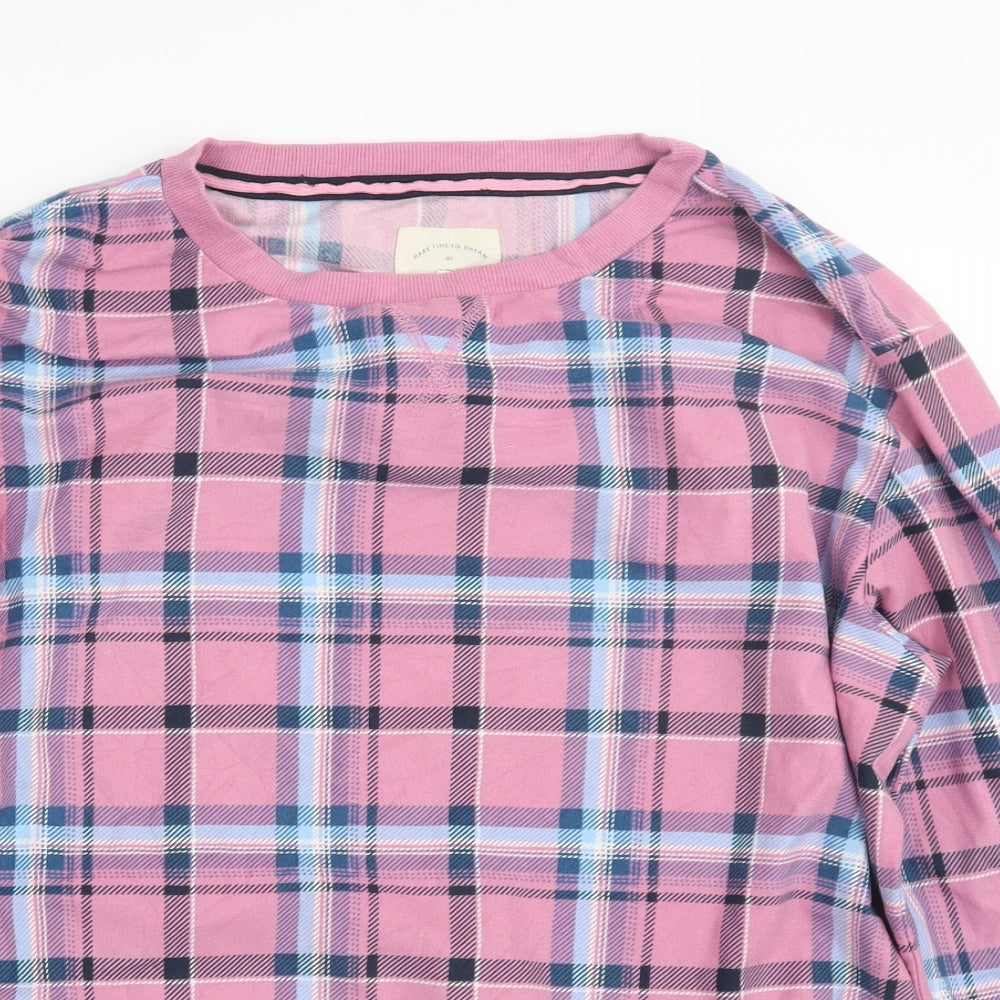 NEXT Womens Pink Check  Top Pyjama Set Size L