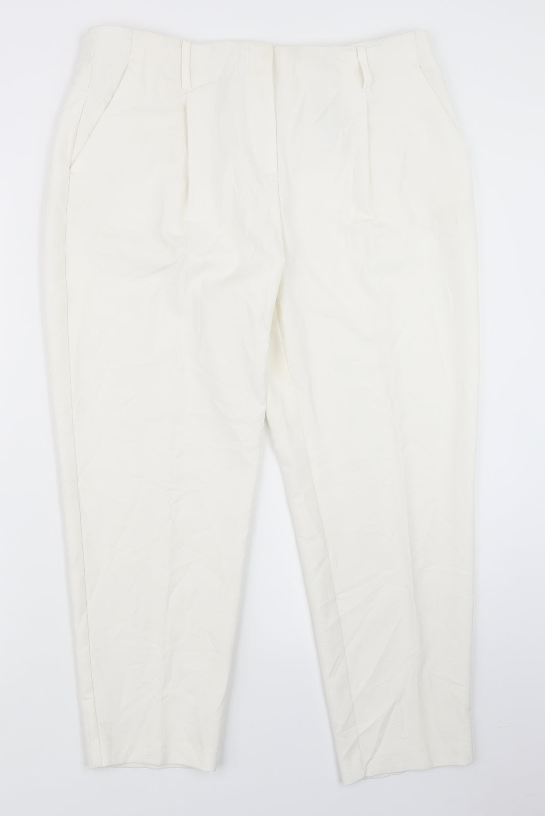 Autograph Womens Ivory   Trousers  Size 14 L25 in
