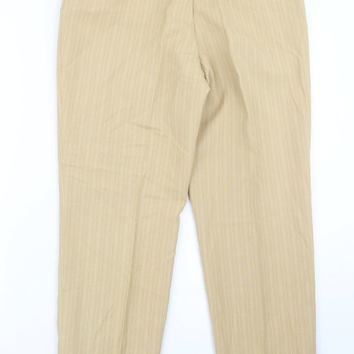 Award Womens Beige Striped  Trousers  Size 12 L27.5 in
