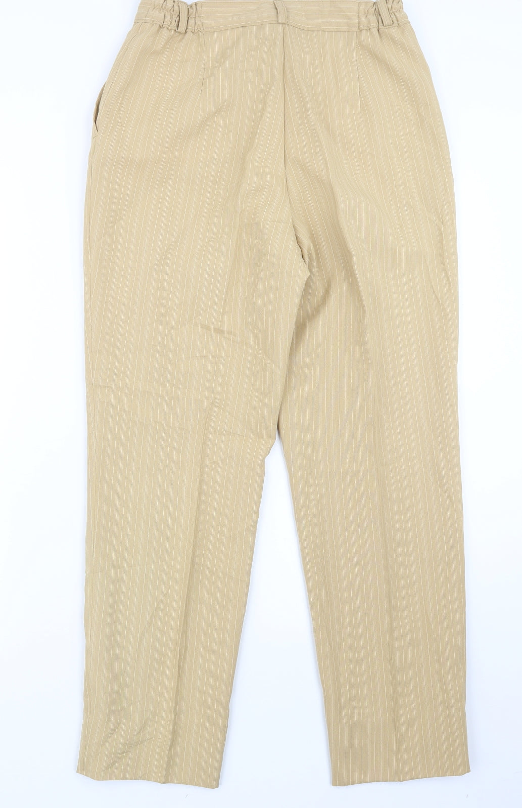 Award Womens Beige Striped  Trousers  Size 12 L27.5 in