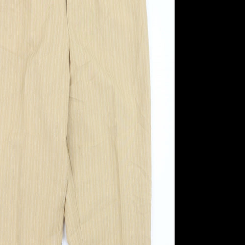 Award Womens Beige Striped  Trousers  Size 12 L27.5 in