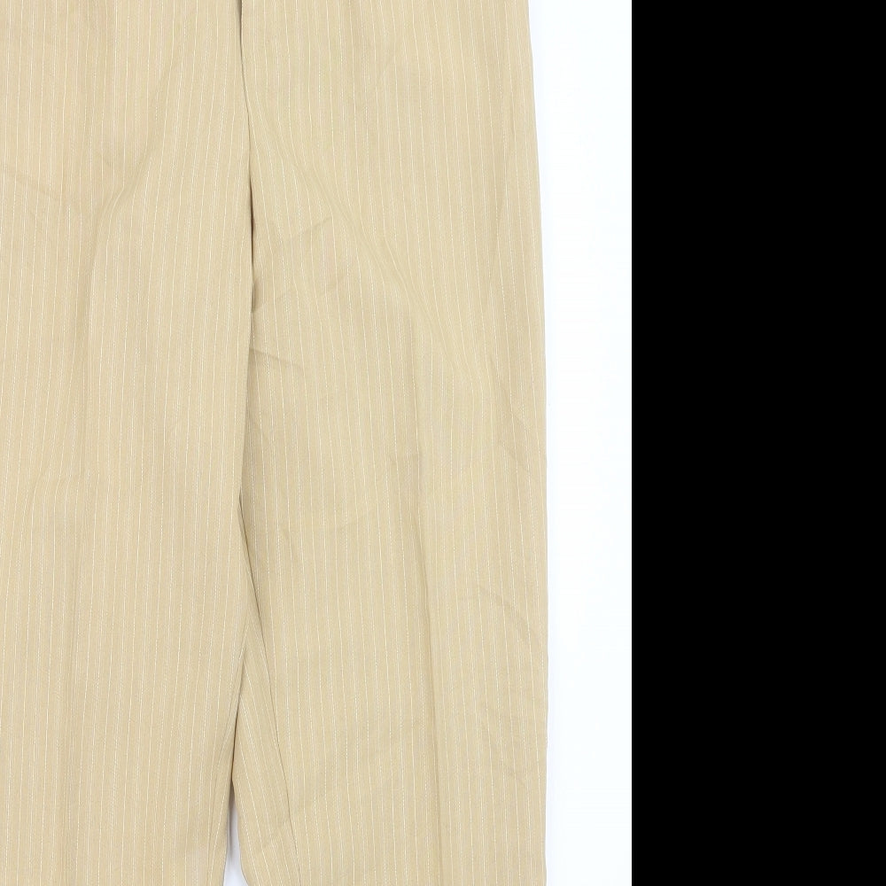 Award Womens Beige Striped  Trousers  Size 12 L27.5 in