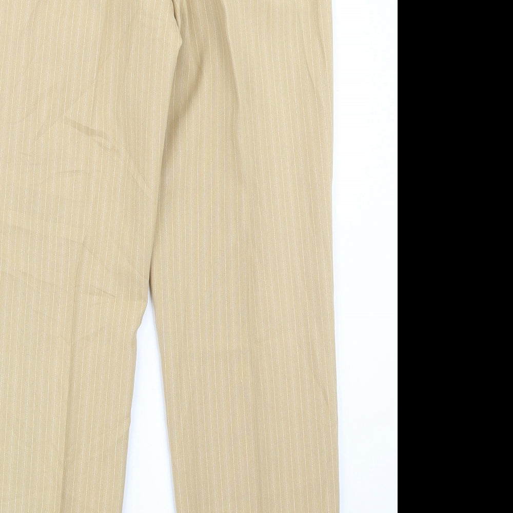 Award Womens Beige Striped  Trousers  Size 12 L27.5 in