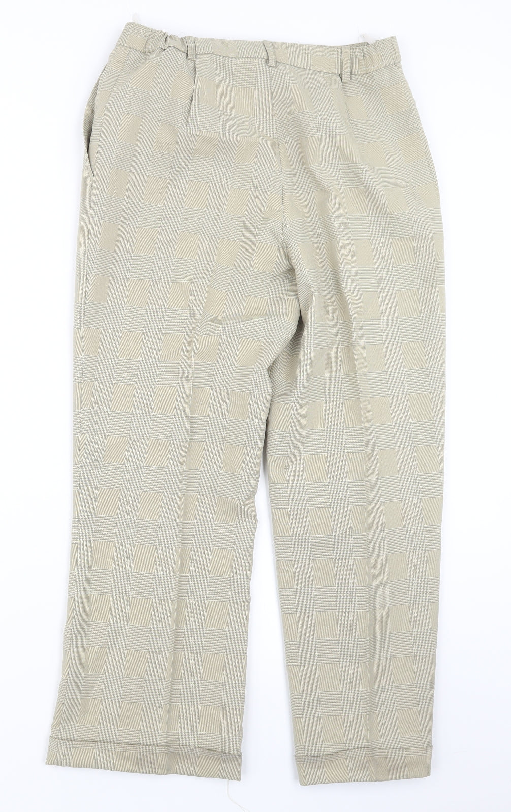 Marks and Spencer Womens Beige Houndstooth  Trousers  Size 10 L26 in