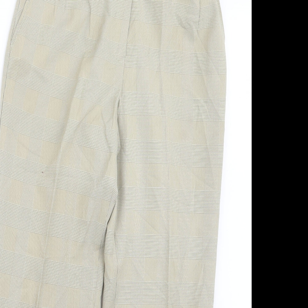 Marks and Spencer Womens Beige Houndstooth  Trousers  Size 10 L26 in