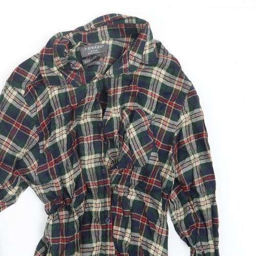 Primark Mens Blue Check   Button-Up Size L