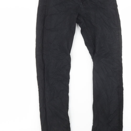 H&M Womens Black  Denim Straight Jeans Size 25 in L28 in