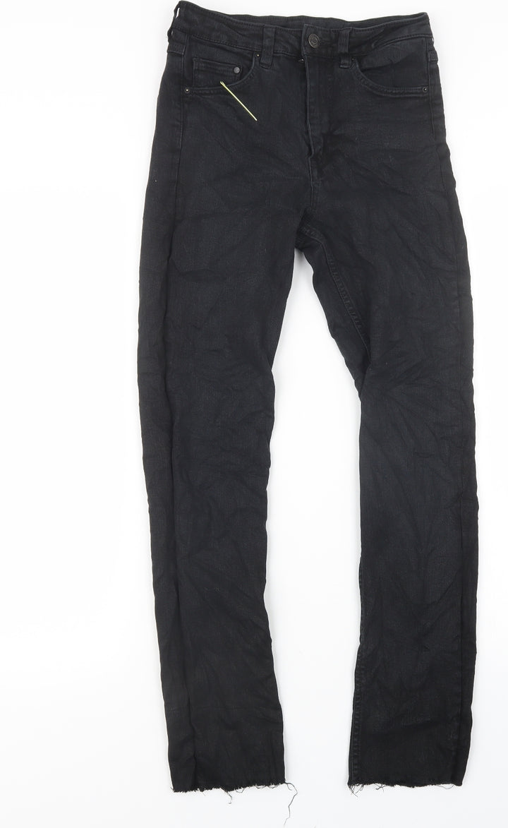 H&M Womens Black Denim Straight Jeans Size 25 in L28 in