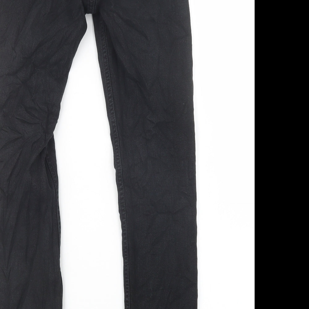 H&M Womens Black  Denim Straight Jeans Size 25 in L28 in