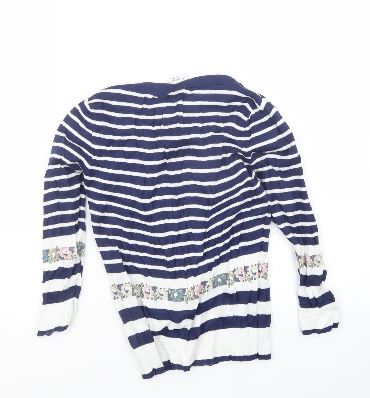 New Look Womens Blue Striped Knit Pullover Jumper Size 10