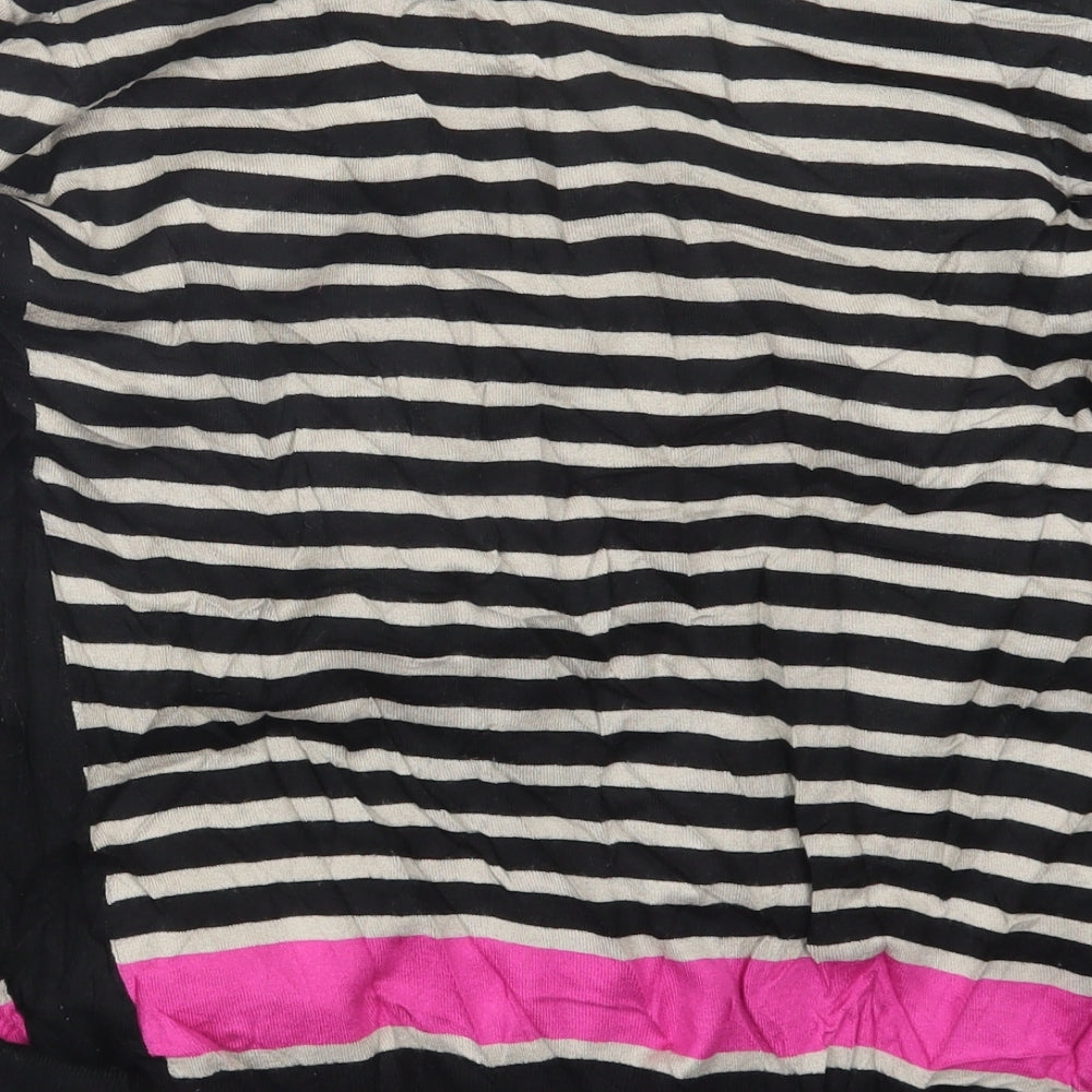 Wallis Womens Black Striped  Pullover Jumper Size 16