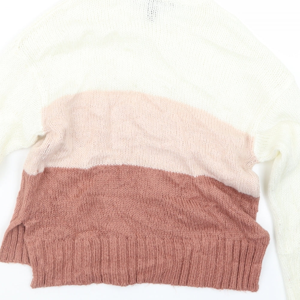 New Look Girls Pink  Knit Pullover Jumper Size 10-11 Years