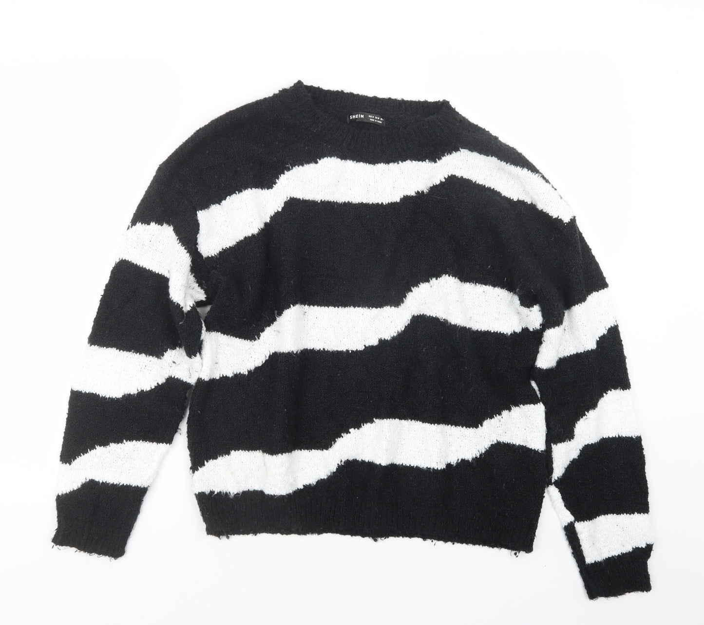 SheIn Womens Black  Knit Pullover Jumper Size M