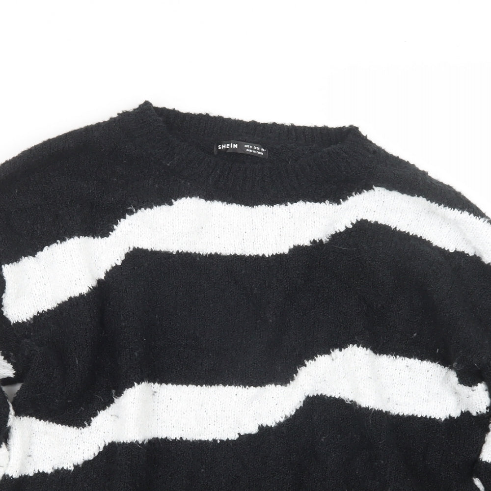 SheIn Womens Black  Knit Pullover Jumper Size M