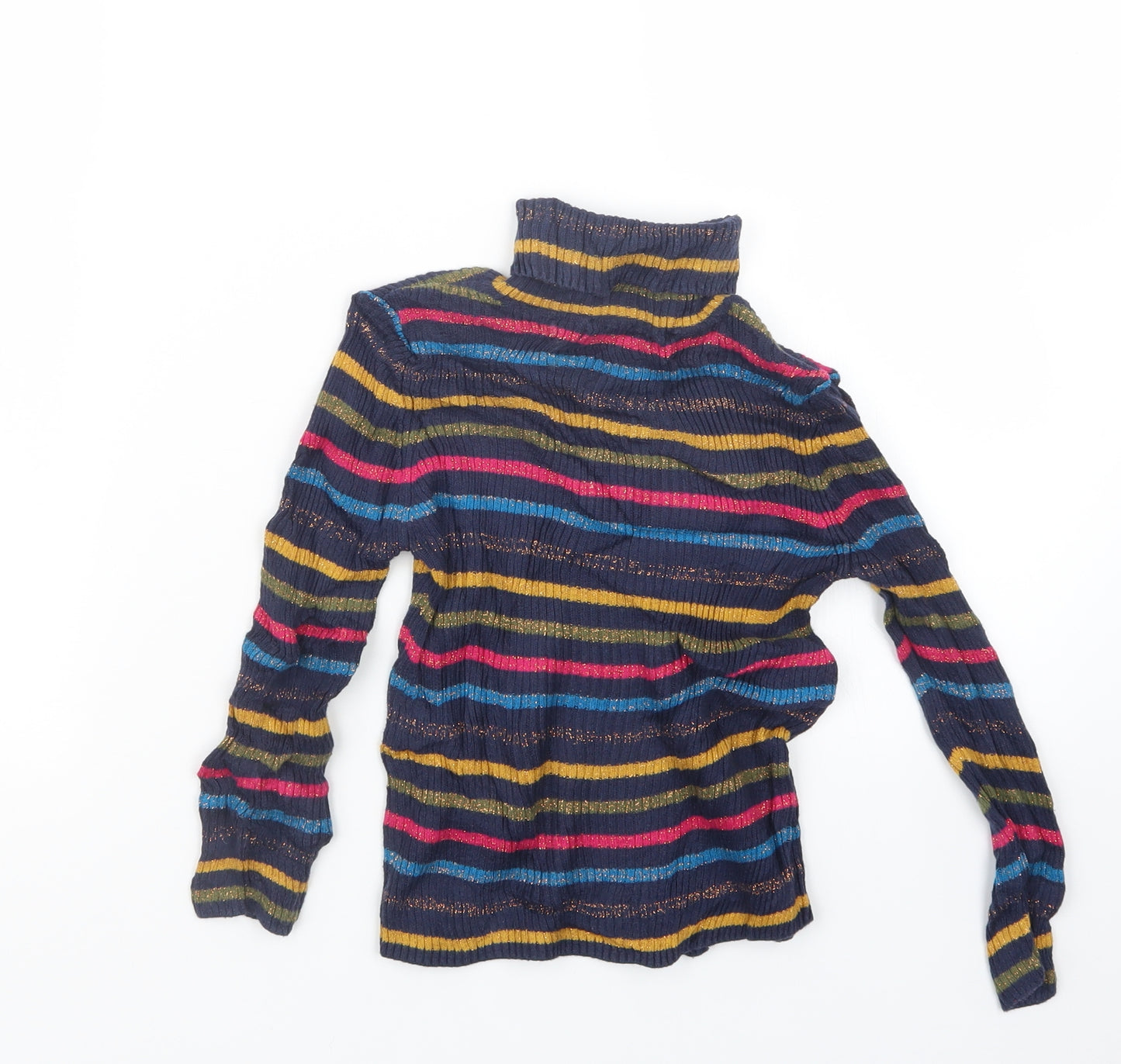 Marks and Spencer Girls Blue Spotted Knit Pullover Jumper Size 5-6 Years