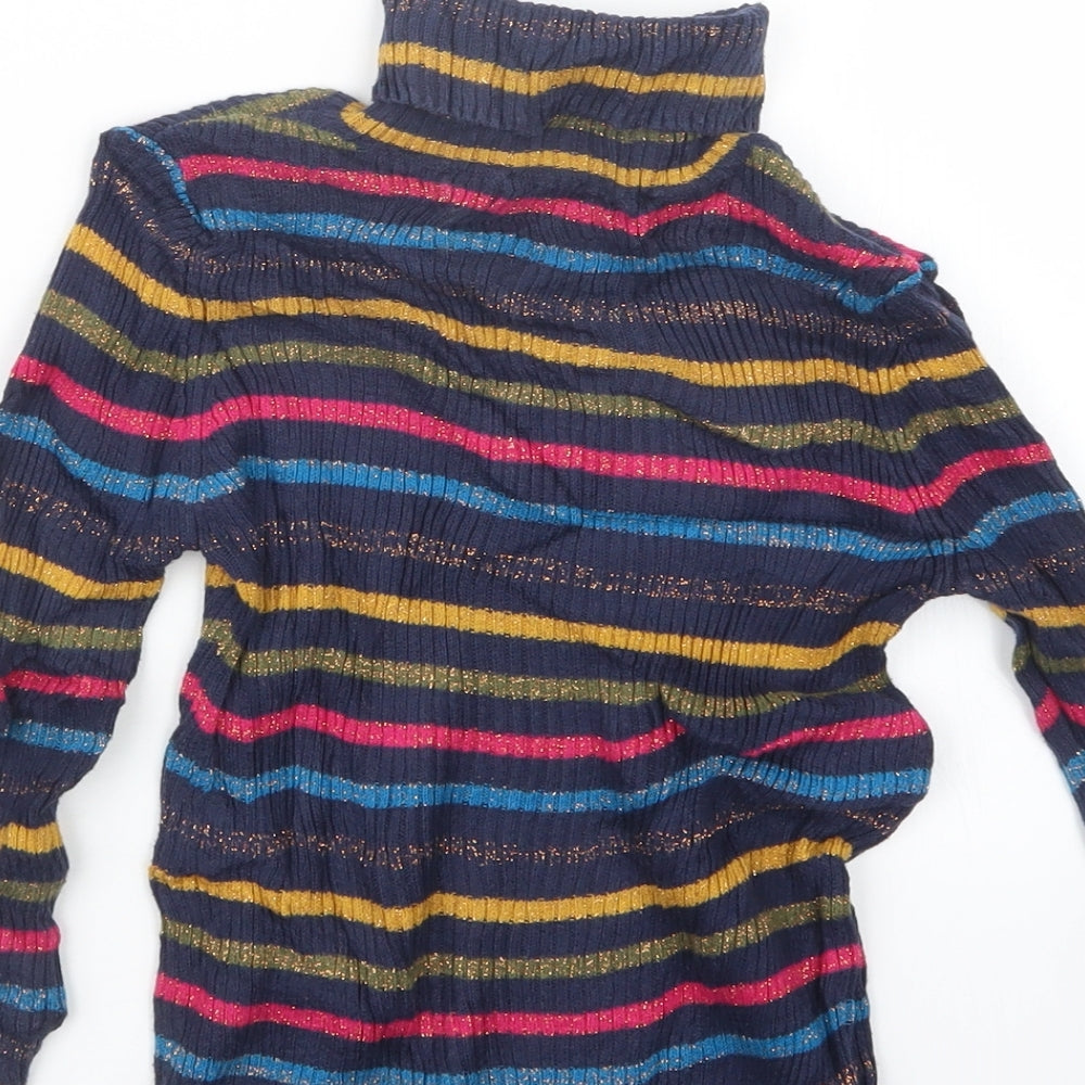 Marks and Spencer Girls Blue Spotted Knit Pullover Jumper Size 5-6 Years