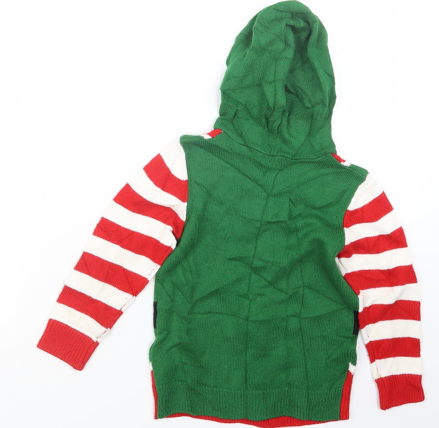 NEXT Boys Green  Knit Pullover Hoodie Size 6 Years  - Christmas