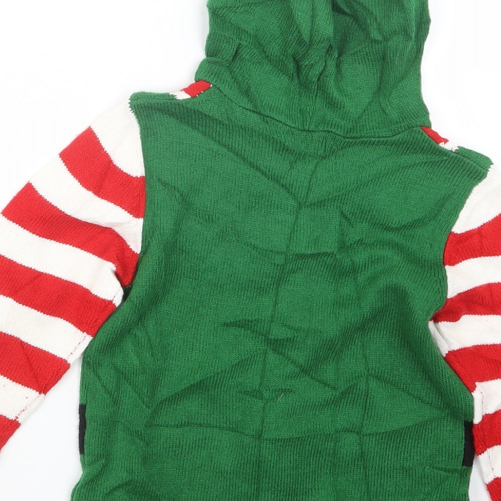 NEXT Boys Green  Knit Pullover Hoodie Size 6 Years  - Christmas