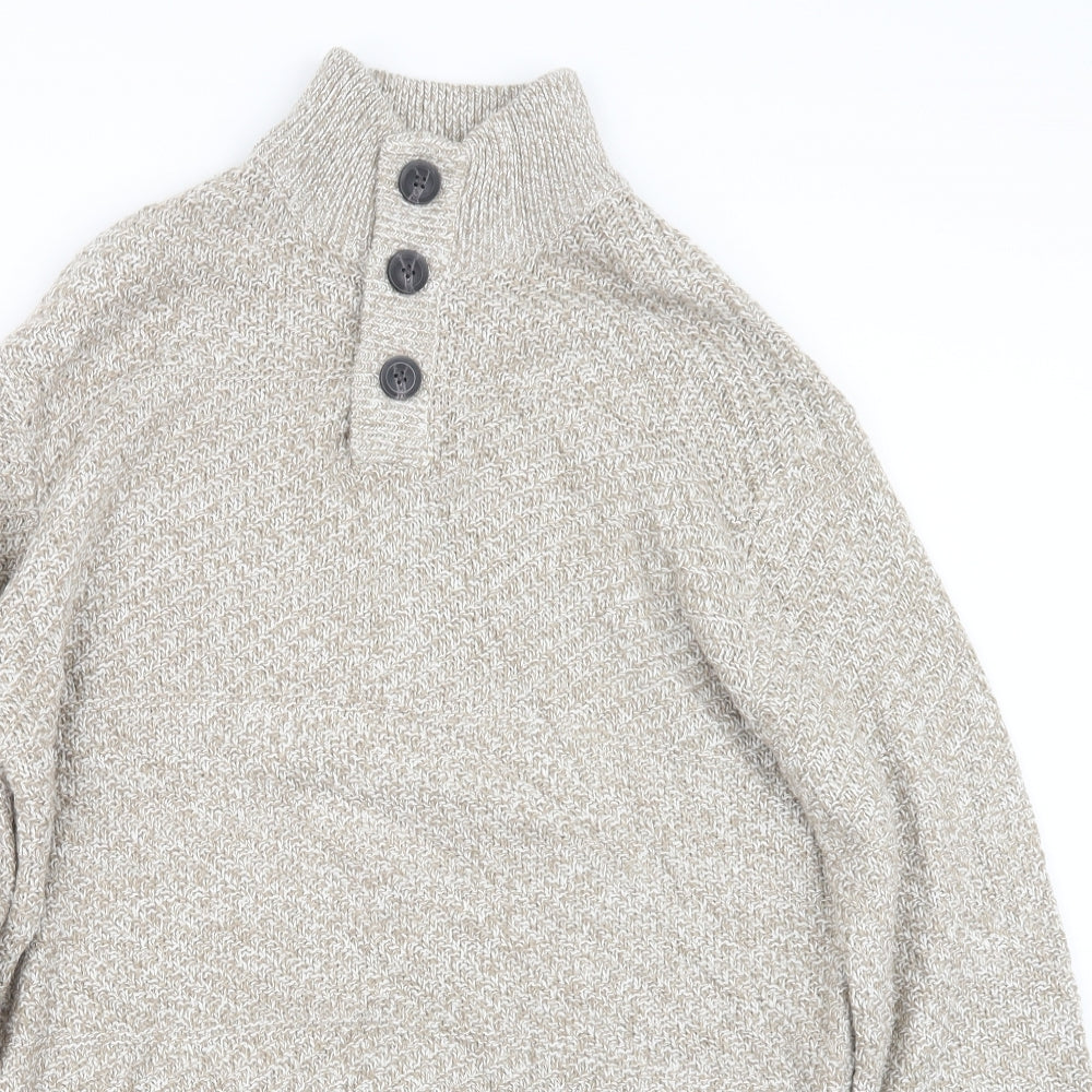 Easy Mens Beige  Knit Pullover Sweatshirt Size L