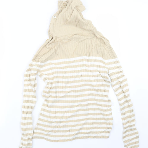 BHS Womens Beige Striped Knit Pullover Jumper Size 10