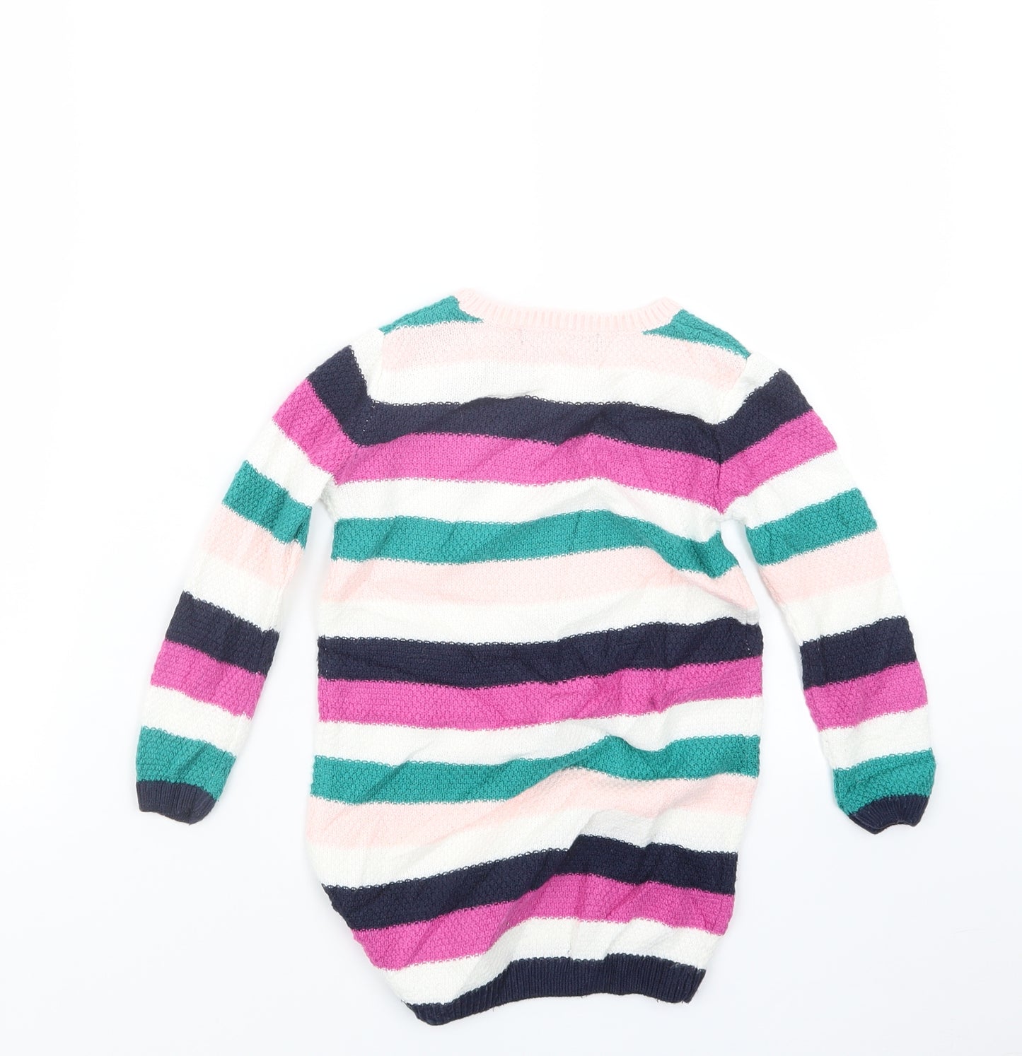 George Girls Purple Striped Knit Pullover Jumper Size 3-4 Years