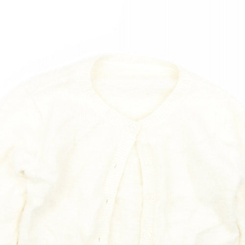 Nutmeg Girls Ivory  Knit Cardigan Jumper Size 9-10 Years