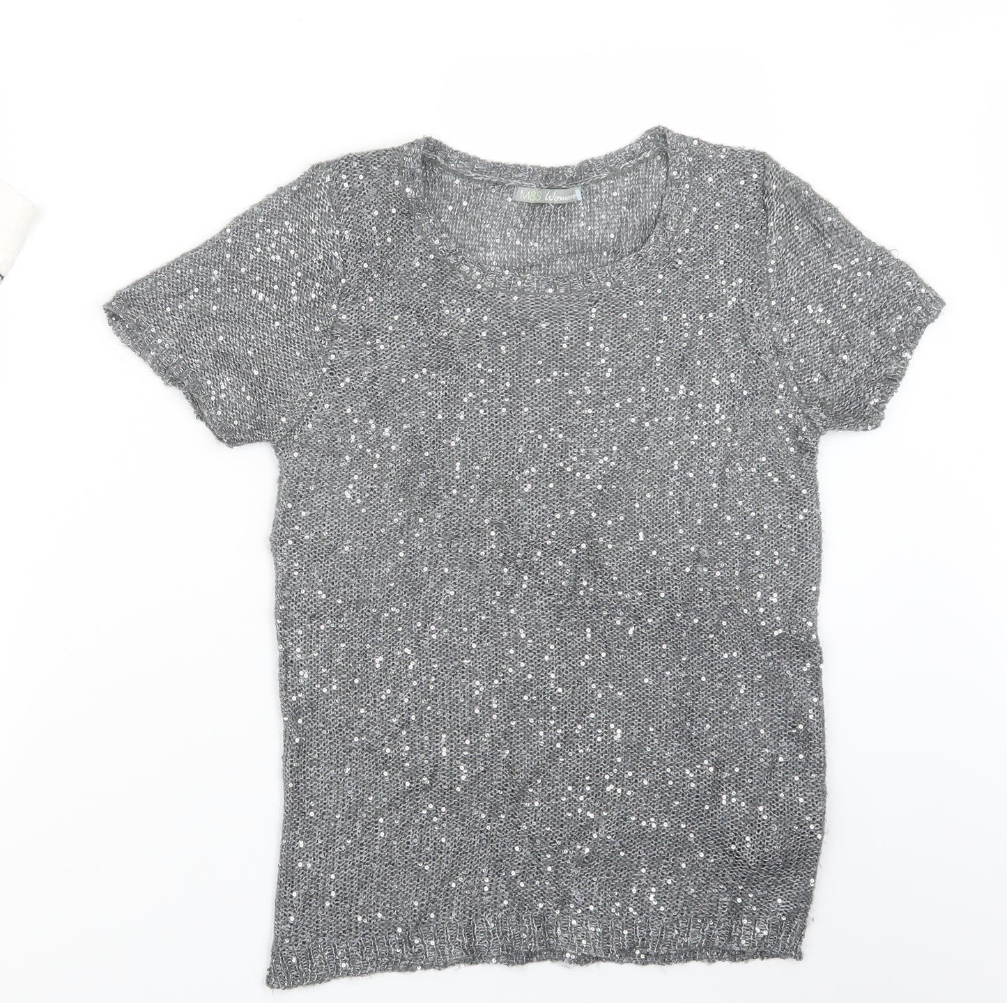 Marks and Spencer Womens Grey  Knit Pullover Jumper Size 12