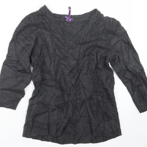 BHS Womens Grey  Knit Pullover Jumper Size 14