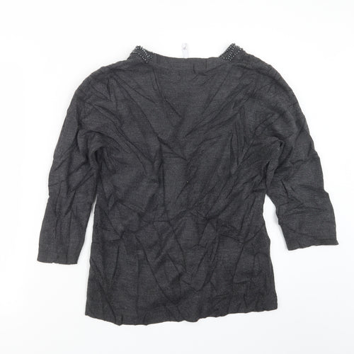 BHS Womens Grey  Knit Pullover Jumper Size 14