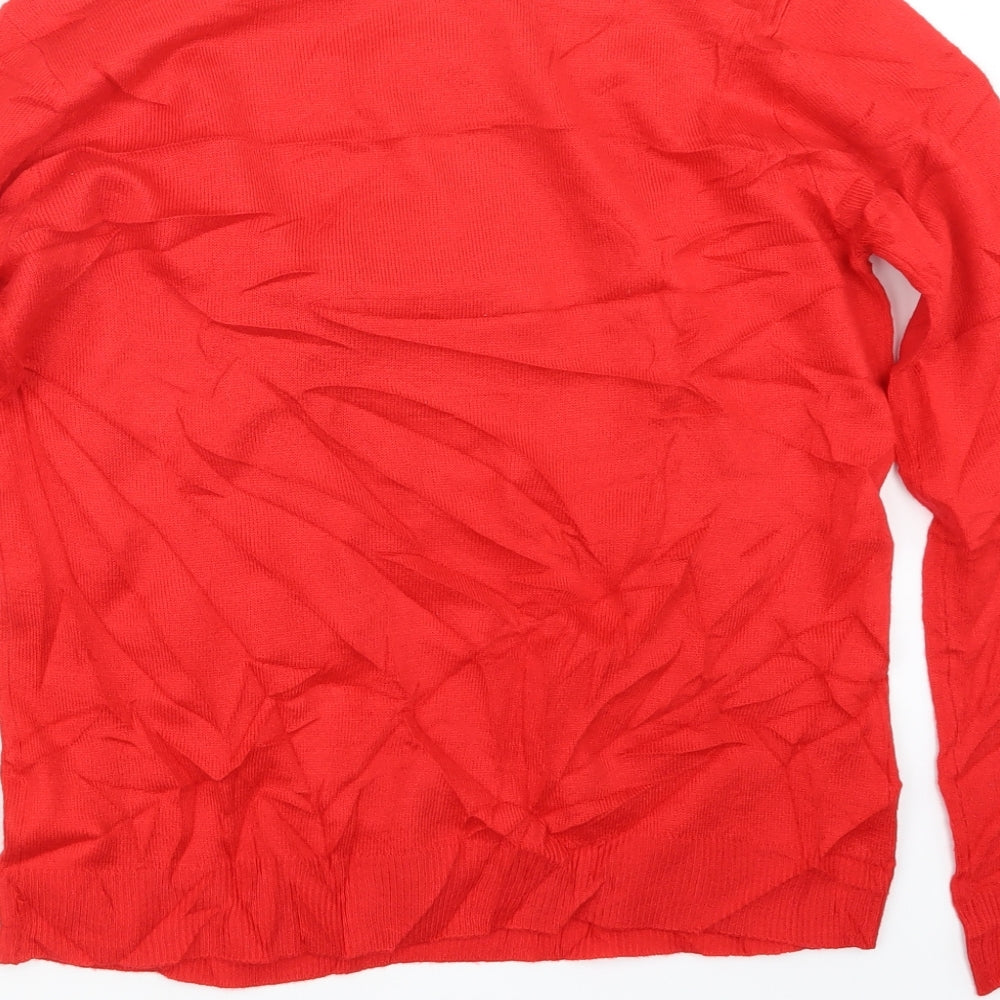 Primark Womens Red  Knit Pullover Jumper Size 12  - Christmas