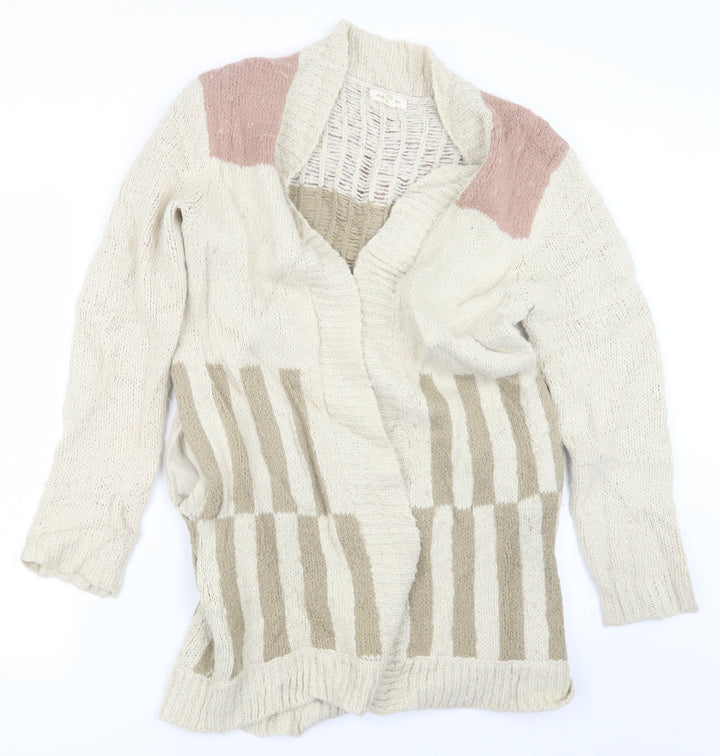 Silence + Noise Womens Beige  Knit Cardigan Jumper Size S