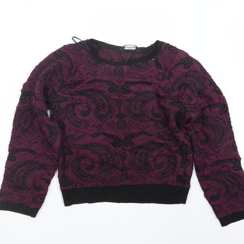 Miss Selfridge Womens Purple  Knit Pullover Jumper Size 8