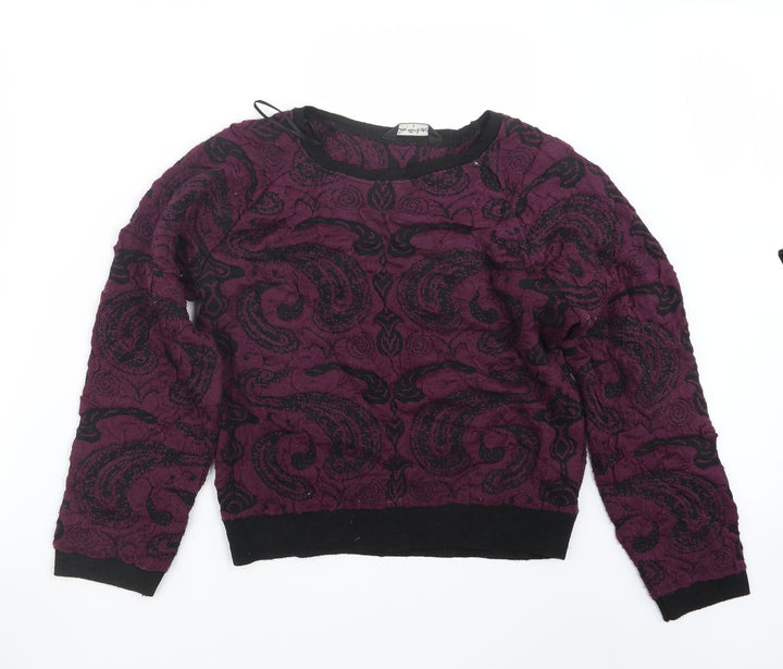 Miss Selfridge Womens Purple  Knit Pullover Jumper Size 8