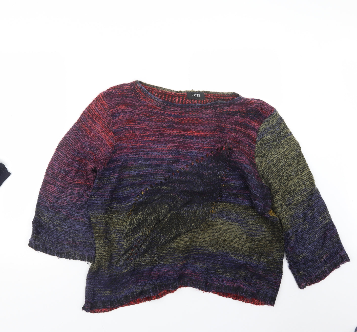 Klass Womens Purple  Knit Pullover Jumper Size L
