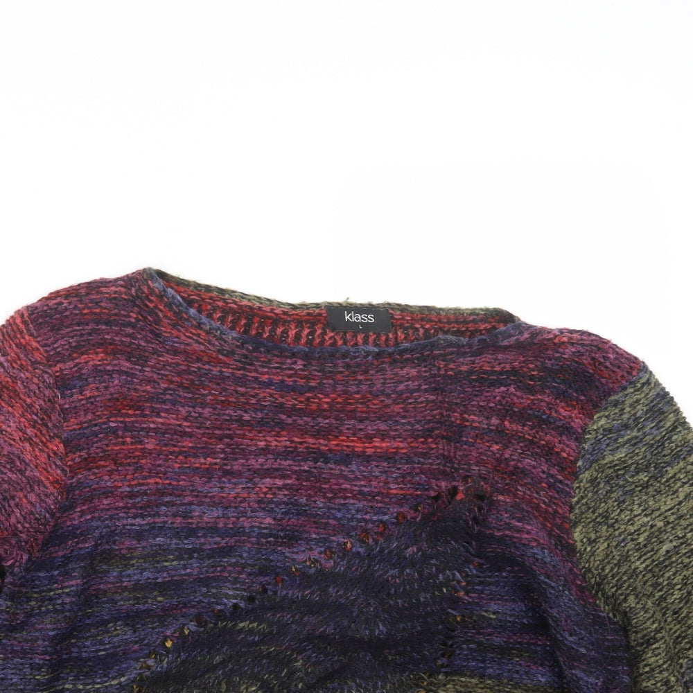 Klass Womens Purple  Knit Pullover Jumper Size L