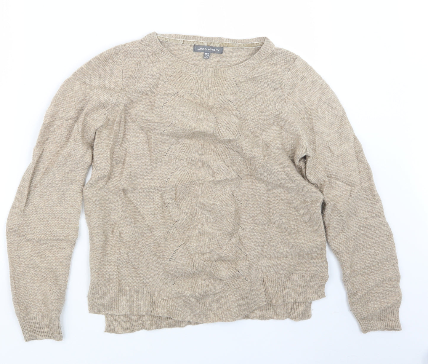 Laura Ashley Womens Beige  Knit Pullover Jumper Size 12
