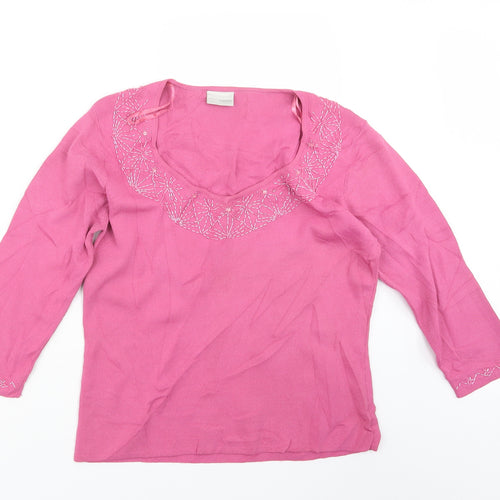 AMARANTO Womens Pink   Pullover Jumper Size 16