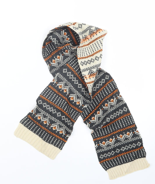 Preworn Boys Blue Geometric Knit Scarf  One Size