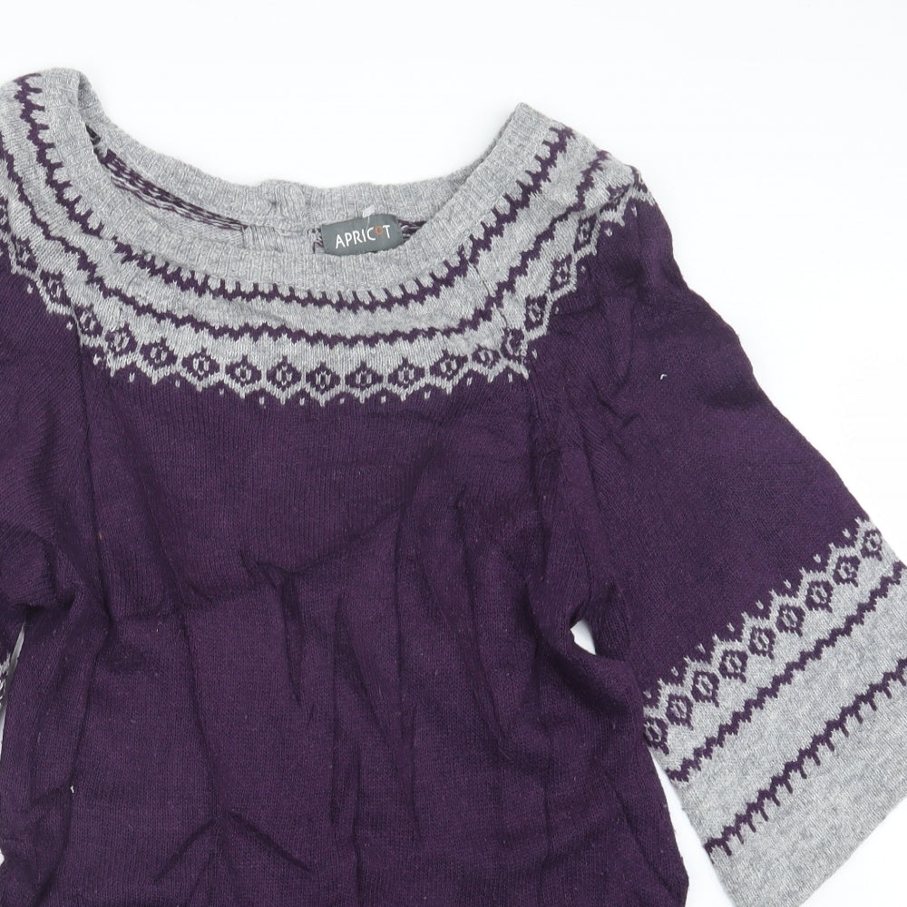 Apricot Womens Purple  Knit Pullover Jumper Size XL