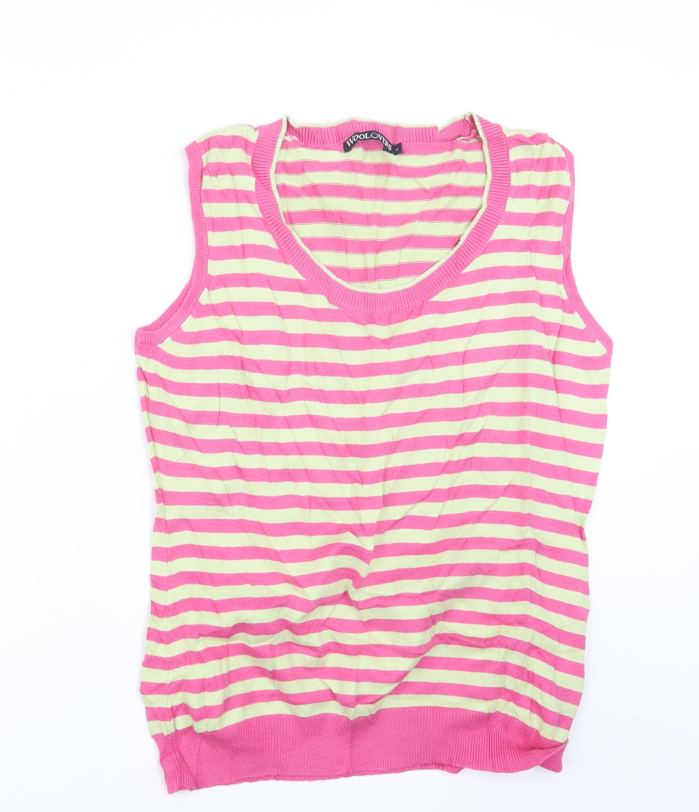 Woolovers Womens Pink Striped Knit Pullover Jumper Size M