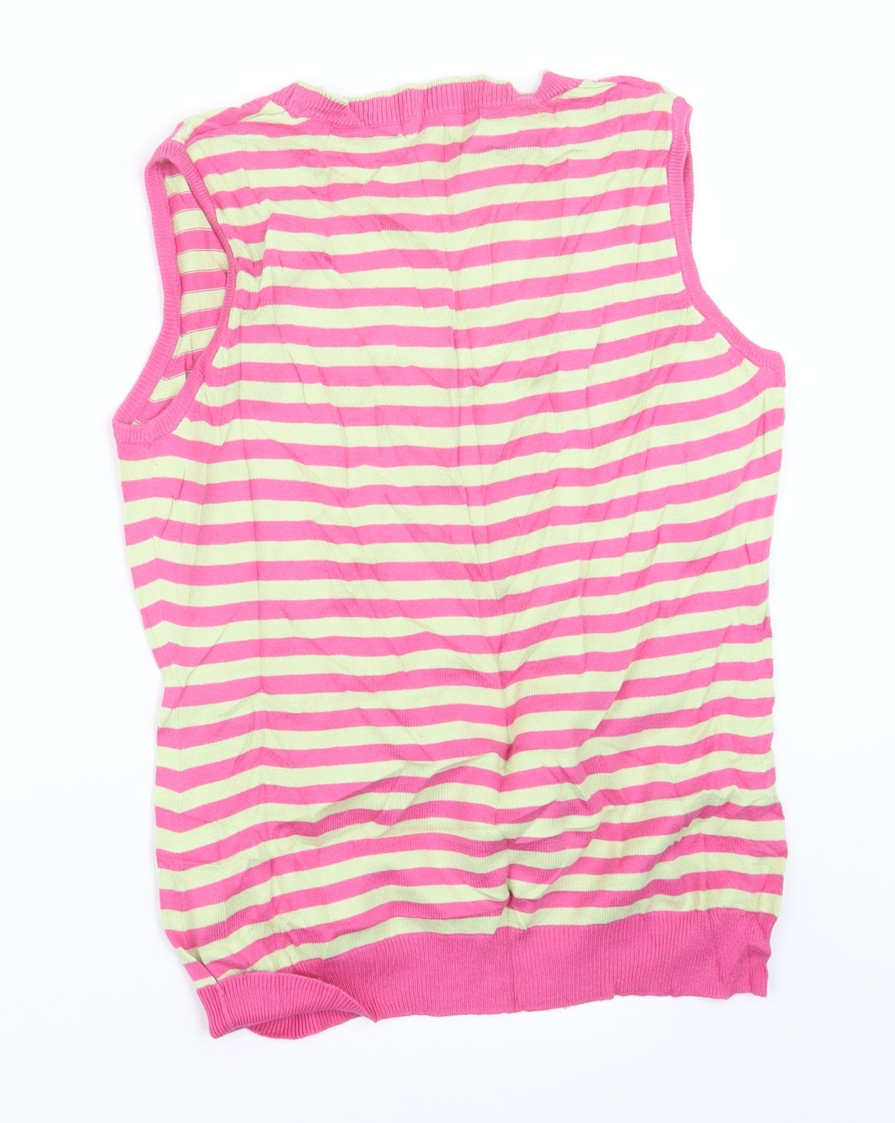 Woolovers Womens Pink Striped Knit Pullover Jumper Size M