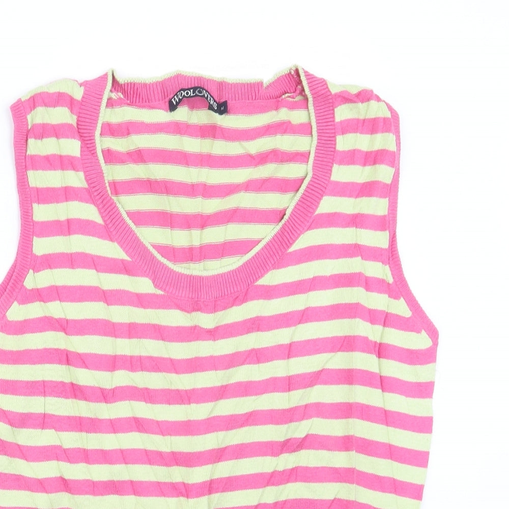 Woolovers Womens Pink Striped Knit Pullover Jumper Size M