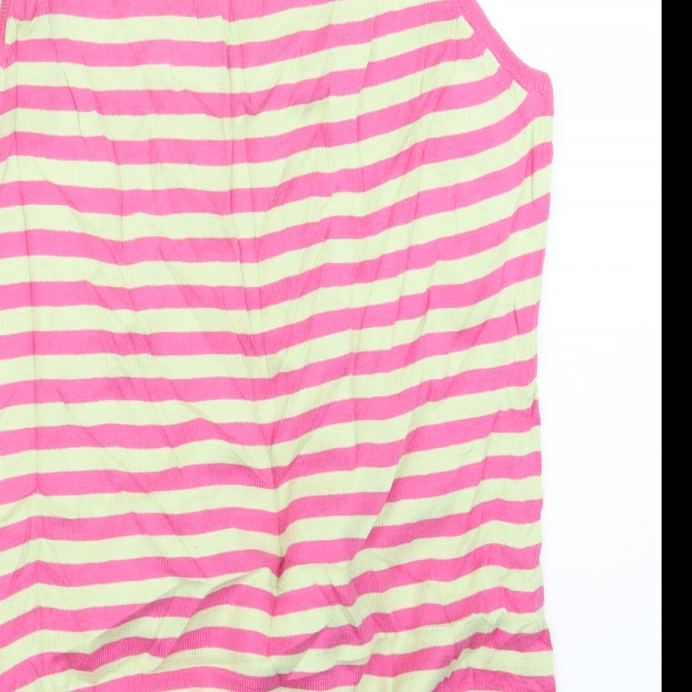 Woolovers Womens Pink Striped Knit Pullover Jumper Size M