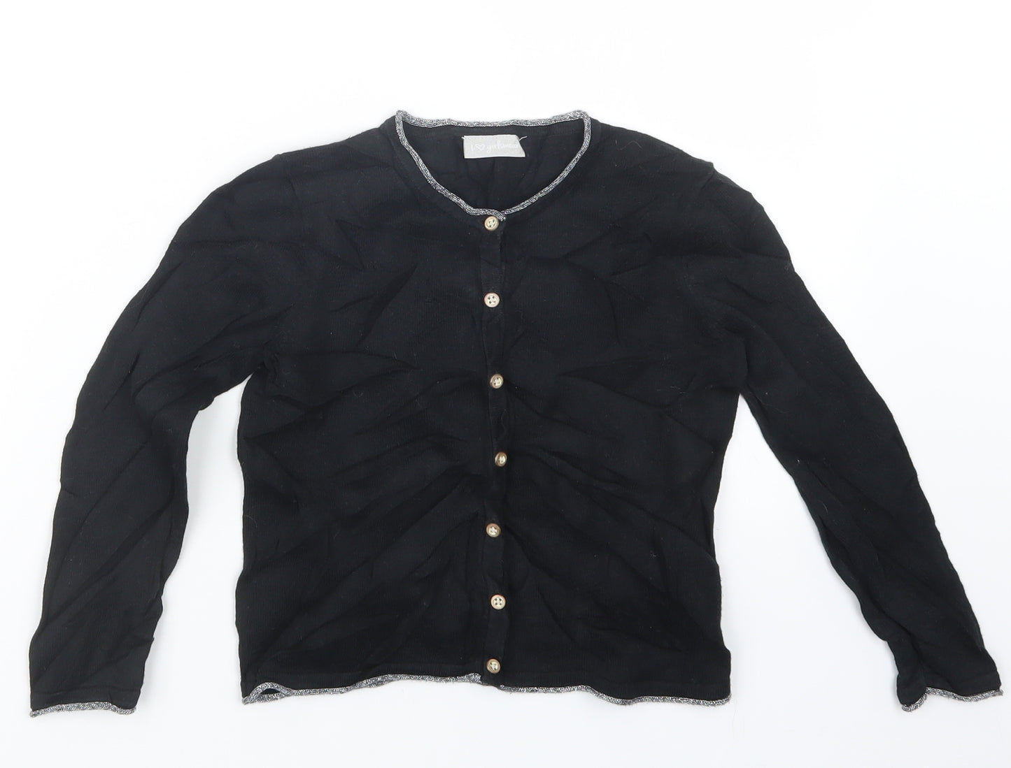 Matalan Girls Black  Knit Cardigan Jumper Size 7 Years