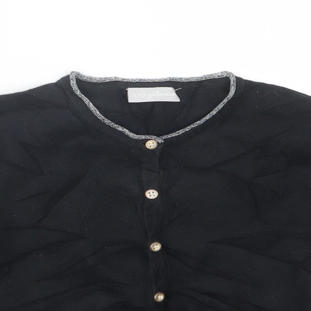 Matalan Girls Black  Knit Cardigan Jumper Size 7 Years