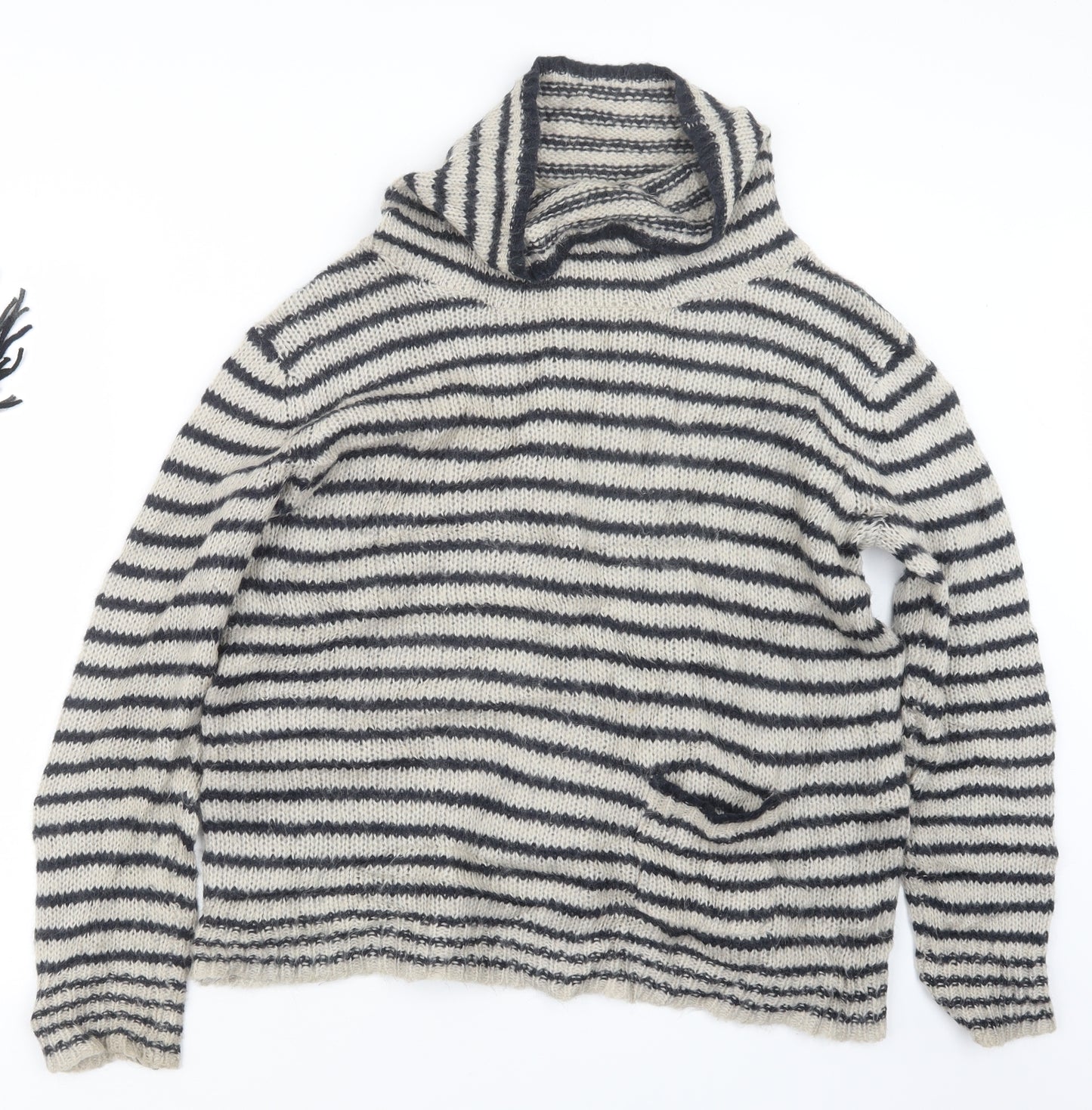 Jigsaw Womens Beige Striped Knit Pullover Jumper Size S