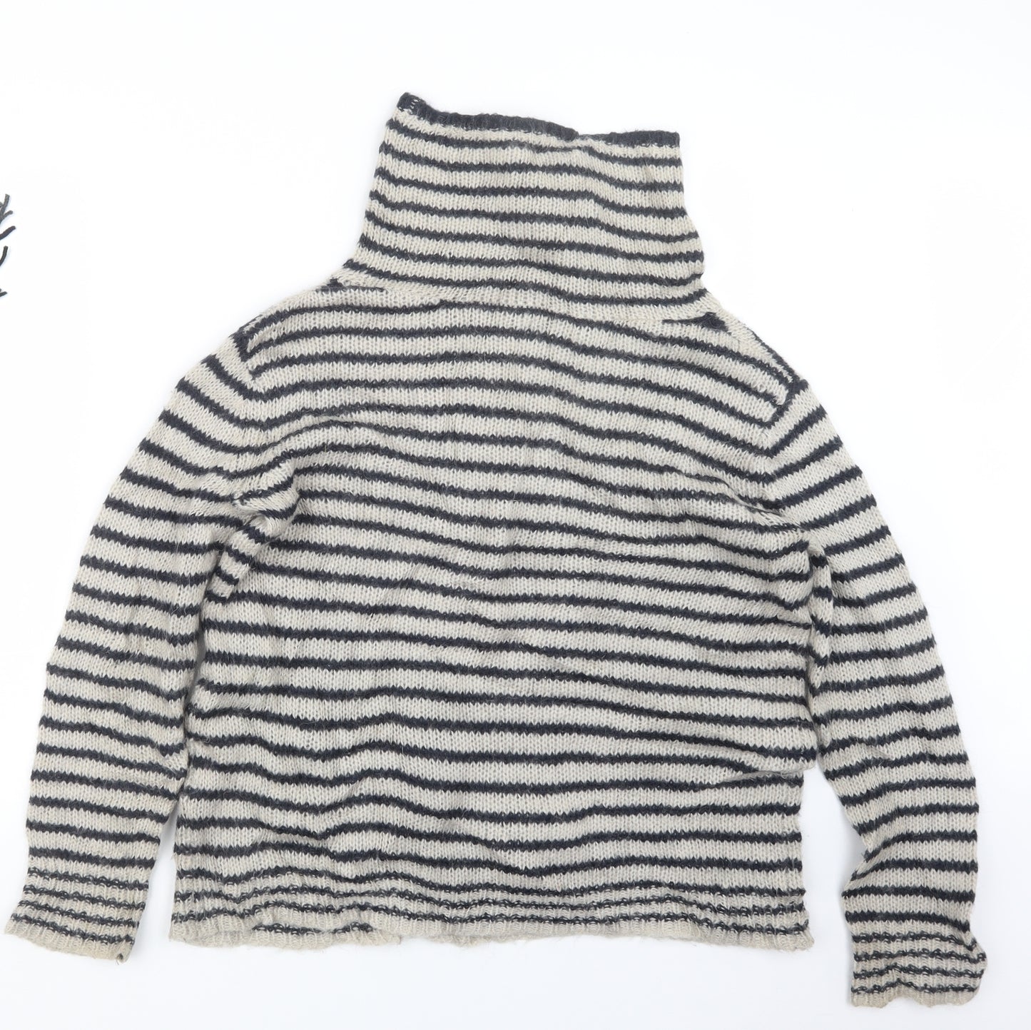Jigsaw Womens Beige Striped Knit Pullover Jumper Size S