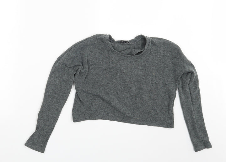 Boohoo Womens Grey Pullover Jumper Size 4